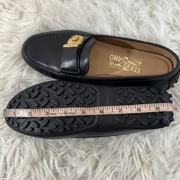 SALVATORE FERRAGAMO Black Suede Leather Slip On Griotte Driving Loafer Size 6.5M - Picture 16 of 16